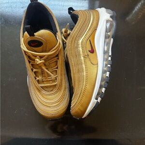 Nike Gold and Red Air Max 97 Sneakers